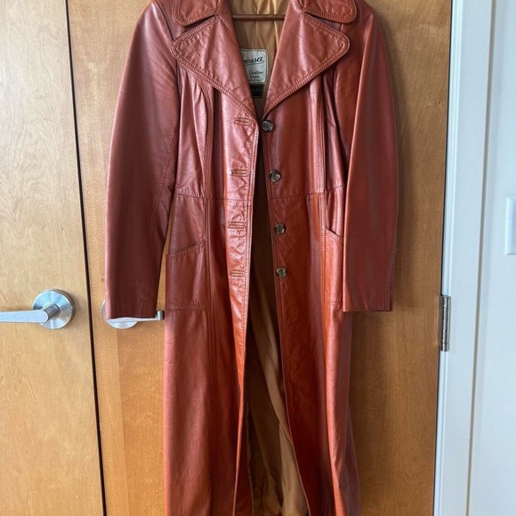 Vintage Leather Trench Coat - Picture 3 of 4